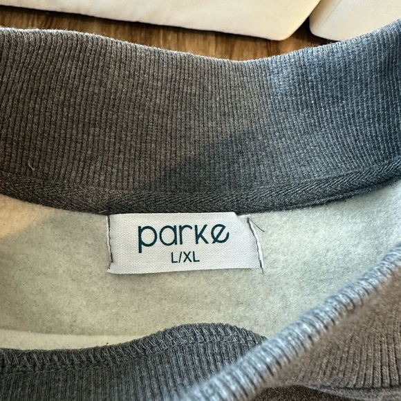 Parke NWT Monochrome Varsity Mockneck in Stormy Size L/XL - Picture 3 of 5